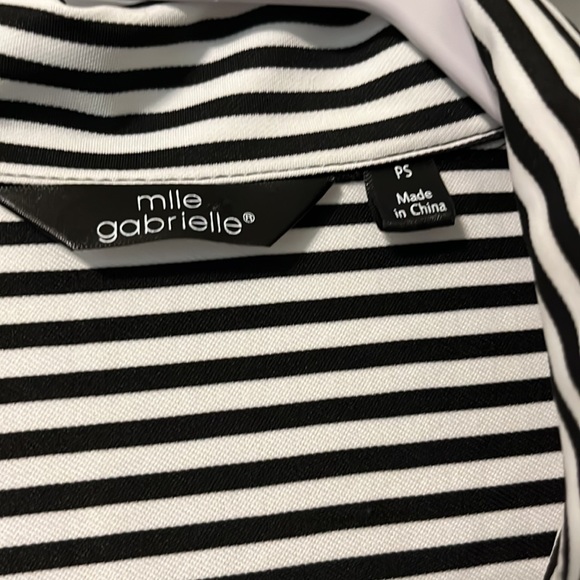 Black and white striped button down dress - Picture 3 of 3